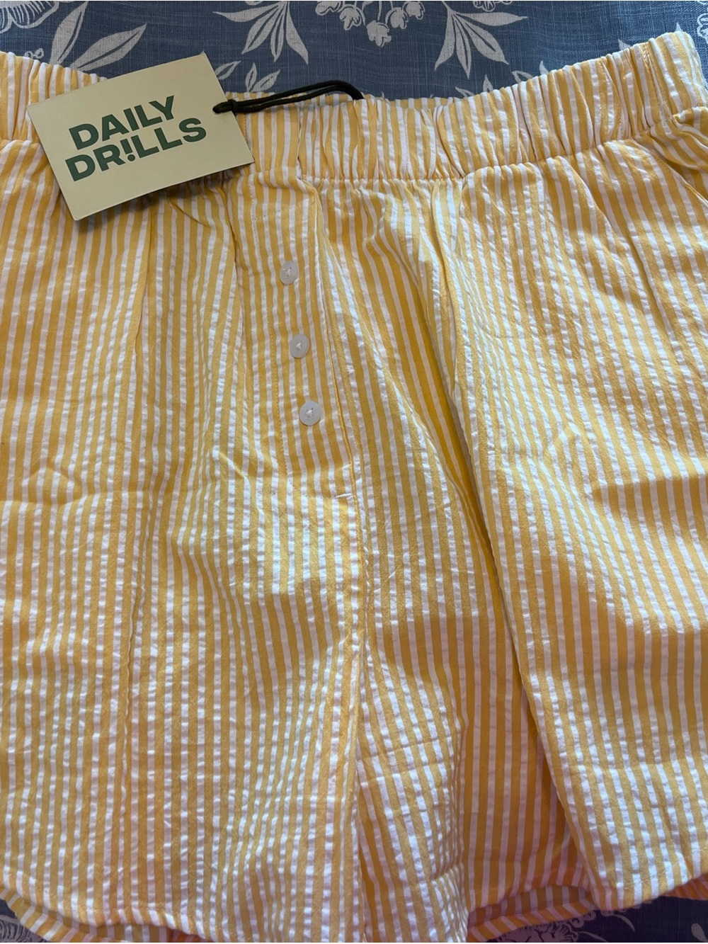 Daily Drills Yellow & White Striped Short
